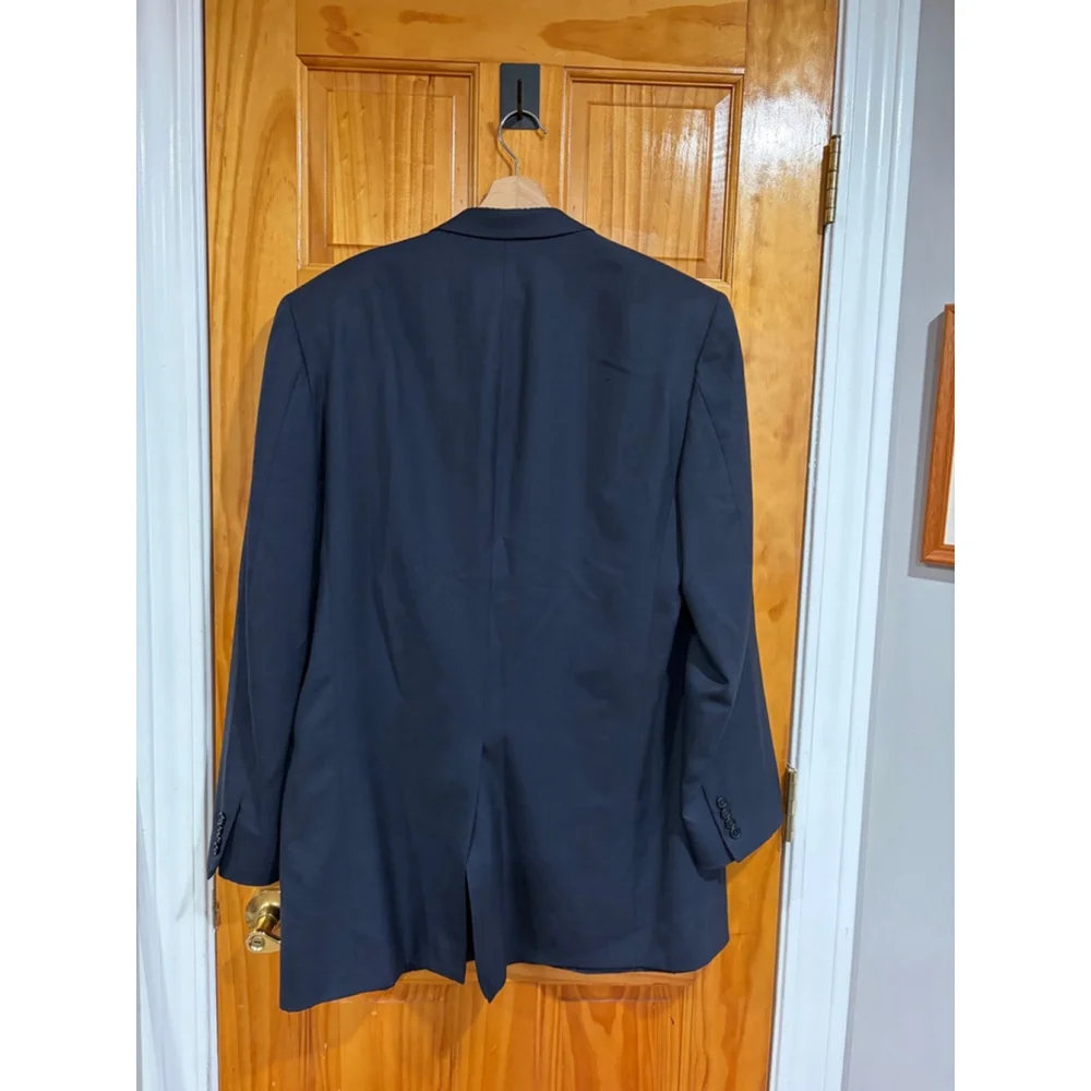 Brioni for Neiman Marcus Navy Super 150s Wool Blazer Italy Tailored 46L
